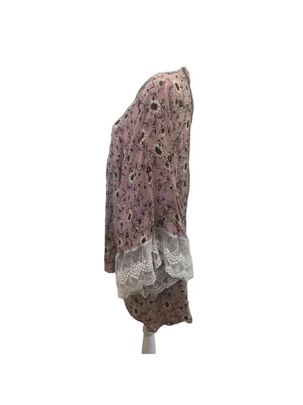 Tassels N Lace Size 2XL/3XL kimono mixed print lace floral stripe wrap cover